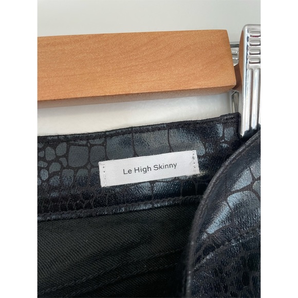 NWT • Frame • Le High Skinny High-Rise Croc in Noir Croc - Picture 10 of 10